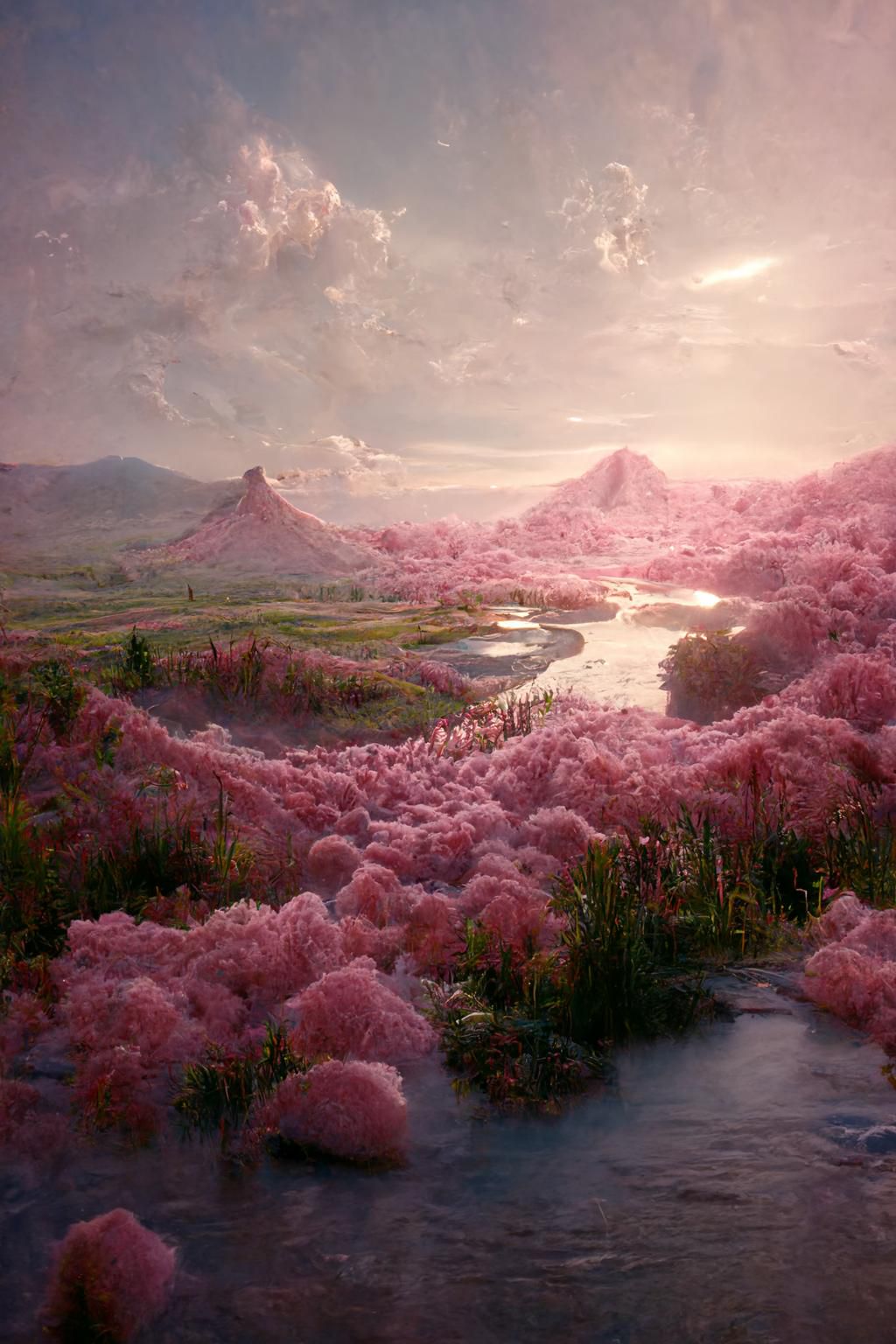 Pink Landscape with sky