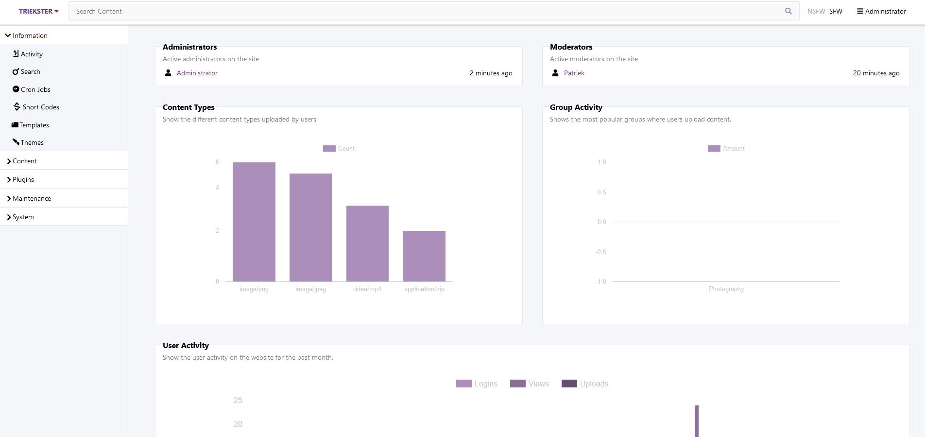 triekster phpengine console section